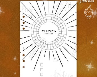 Morning Routine Tracker | Custom Journal Page | Selfcare Journal Page | Refillable A5 Journal | Soul Fire Journal Co