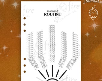 Morning Routine Tracker | Custom Journal Page | Selfcare Journal Page | Refillable A5 Journal | Soul Fire Journal Co