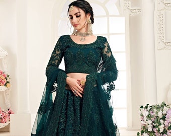 emerald green lengha