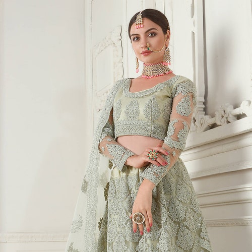 Violet Designer Wedding Lehenga Choli With Heavy Embroidery - Etsy