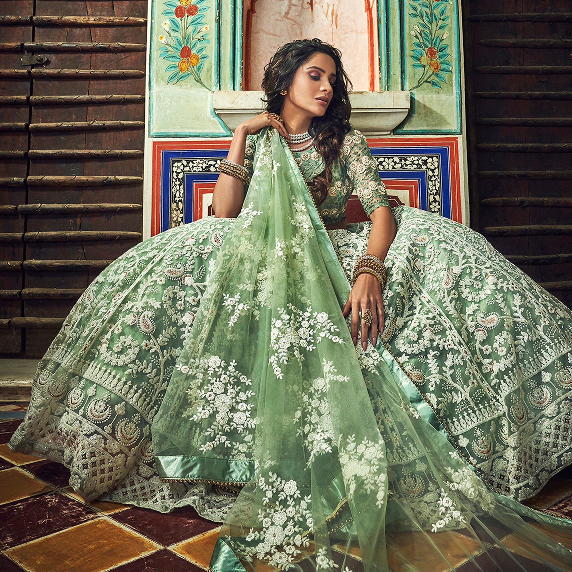 Designer Lehenga in Sea Green Color Lehenga With Etsy