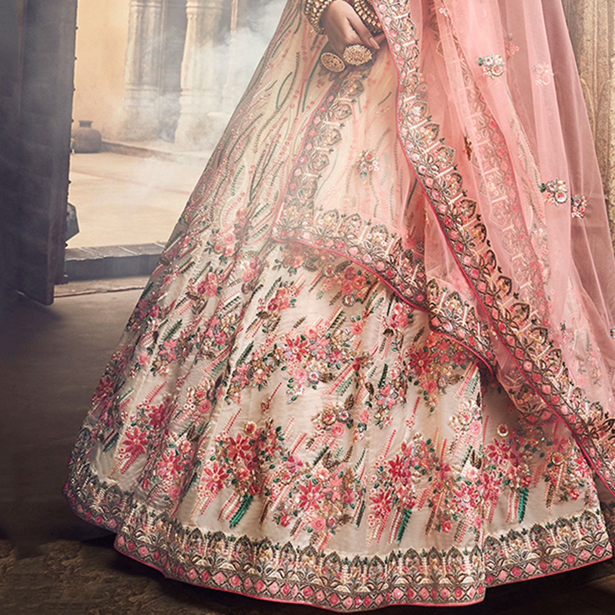 white designer lehenga