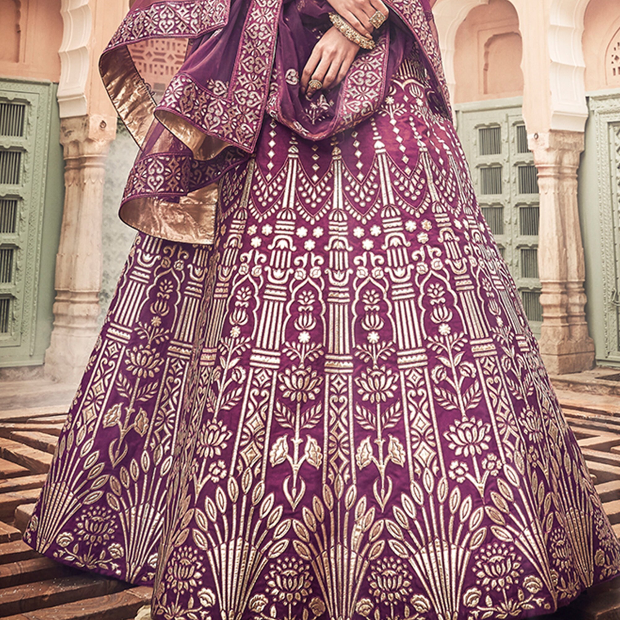 wedding lehenga wine colour