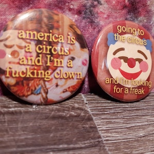 Clowncore Meme Pinback Buttons- Different Sizes, Holographic Option