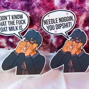 Wolfwood Shouting - TriStamp Meme Vinyl Aufkleber, Großer Aufkleber, Holo Option