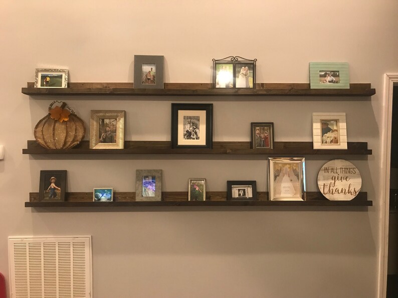 FREE SHIPPING Rustic Wooden Picture Frame Shelf Ledges Etsy