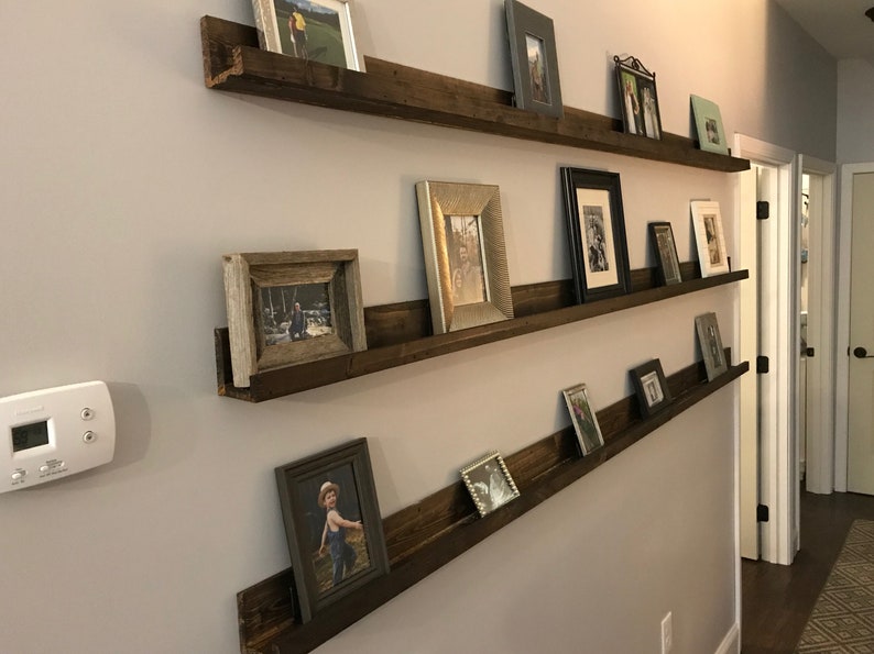 FREE SHIPPING Rustic Wooden Picture Frame Shelf Ledges Etsy