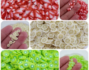 Strawberry Watermelon Fruit Kawaii Polymer Clay Fimo Slices Slime Sprinkles DIY Nail Art