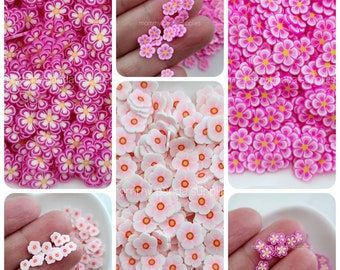 Small Size Pink Tulip Flower Shape Sprinkles Spring Summer Insect Polymer Clay Fimo Slices Slime Sprinkles DIY Nail Art