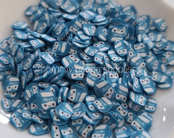 Blue  Milk Carton With Face 3D 5mm Kawaii Polymer Clay Fimo Slices Slime Sprinkles DIY Nail Art FDS24