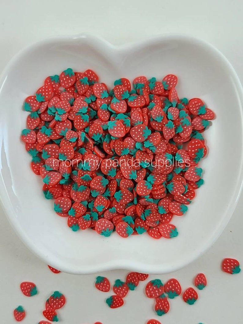 Strawberry Watermelon Fruit Kawaii Polymer Clay Fimo Slices Slime Sprinkles DIY Nail Art