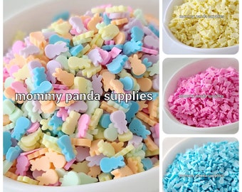 Small Rabbit Mix Pink Blue Yellow 3D Kawaii Cute Polymer Clay Fimo Slices Slime Sprinkles Resin Art Nail Craft S7M S2-S5