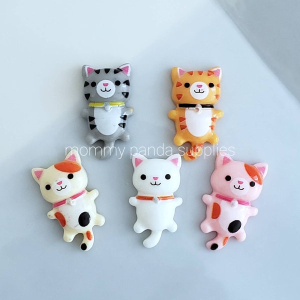 Kawaii Cute Cat  Kitten  Animal Resin Cabochon Decoden Slime Charms Embellishment