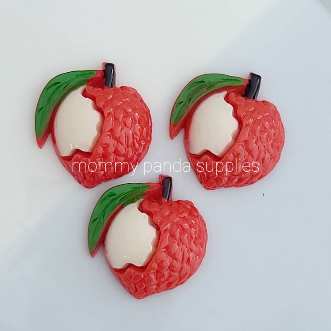 Red Litchi Lychee Tropical Fruit Slices Fake Imitation Food Etsy