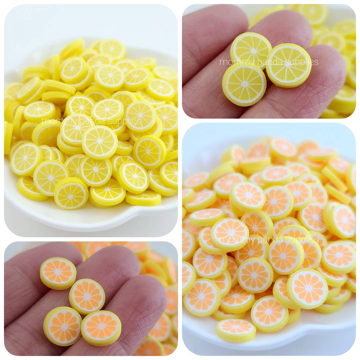 Lemon Fimo Slices Polymer Clay Lemons Decoden Jimmies Lemons PLAYCODE3