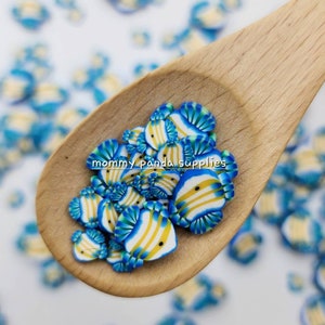 Blue Yellow Tropical Fish Cute Kawaii Water Ocean Sea 3D Polymer Clay Fimo Slices Slime Sprinkles DIY Nail Art - Small and Large Size