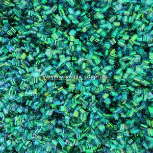 Dark Green Irsidescent Bingsu Beads Crunchy Slime Decoration Resin image 2