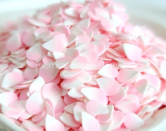 Pretty Pink White Rose Flower Petal Spring Summer Kawaii Polymer Clay Slices Fake Slime Sprinkles DIY Resin Nail Art FS18 - Small Size