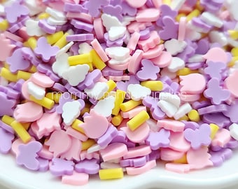 Tulip Butterfly Cloud Yellow Pink Purple Spring Mix Cute Kawaii Polymer Clay Fimo Slices Slime Sprinkles DIY Resin Nail Art - Small Size