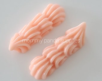 Rose Fake Whip Cream Candy Food Résine Cabochons Decoden Slime Charms - DIY (2 pièces)