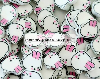 Kawaii Rabbit Bunny Polymer Clay Fimo Slices Fake Slime Sprinkles Confetti Resin DIY AS3 AL3 - Small and Large Size