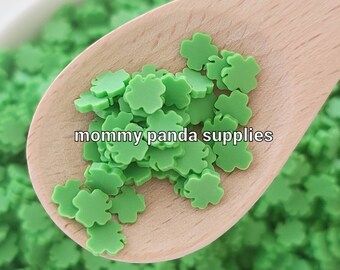 Clover 4 Leaf Green Shamrock Lucky St. Patrick Cute Kawaii Polymer Clay Fimo Slices Slime Sprinkles DIY Resin Nail Art S6 - Small Size