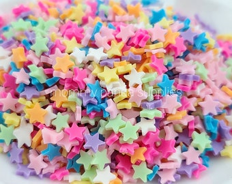 Small Stars Mix Colours Pink Blue Purple Green Yellow Orange White Kawaii Cute Polymer Clay Fimo Slices Slime Sprinkles Resin Art Nail Craft