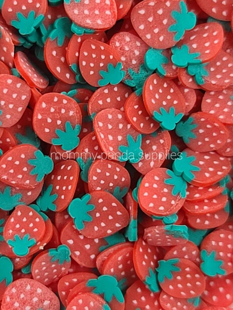Strawberry Watermelon Fruit Kawaii Polymer Clay Fimo Slices Slime Sprinkles DIY Nail Art