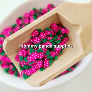 Pink Raspberry Strawberry 3D Polymer Clay Fake Food Fimo Slices Slime Sprinkles Diy Resin Nail Art FVD41 - small size