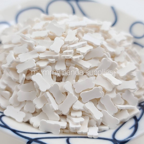 White Bone Animal Dog Polymer Clay Fimo Slices Fake Slime Sprinkles Charms Confetti DIY Resin S9 - small size
