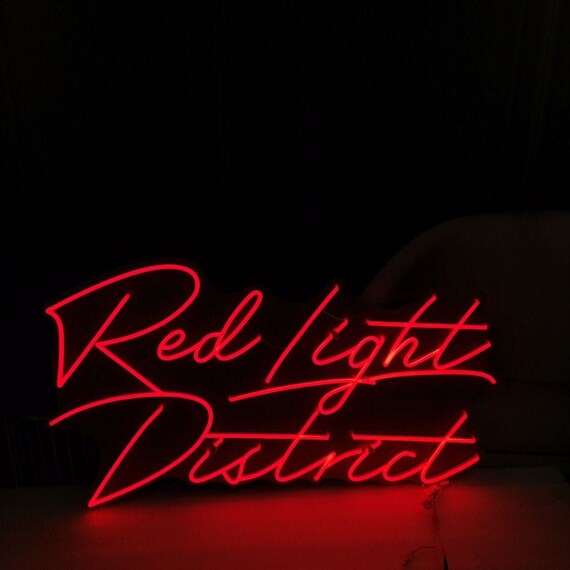 Red Light District Neon Art Sign Light Lamp Illuminate Shop Etsy