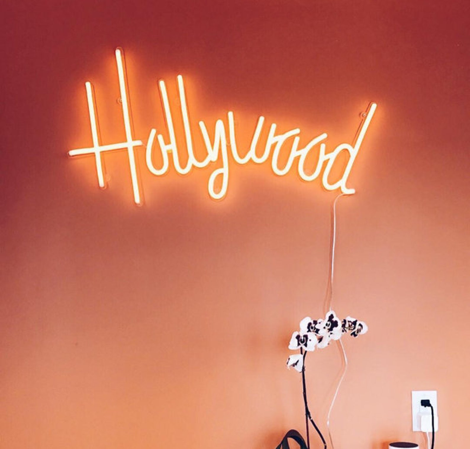 Hollywood Neon Sign Hollywood Art Sign Light LED Neon Sign Etsy