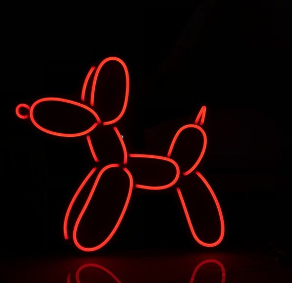 11"x11"Balloon Dog Neon Sign Light Party Wall Decor Handmade Visual Artwork Gift 