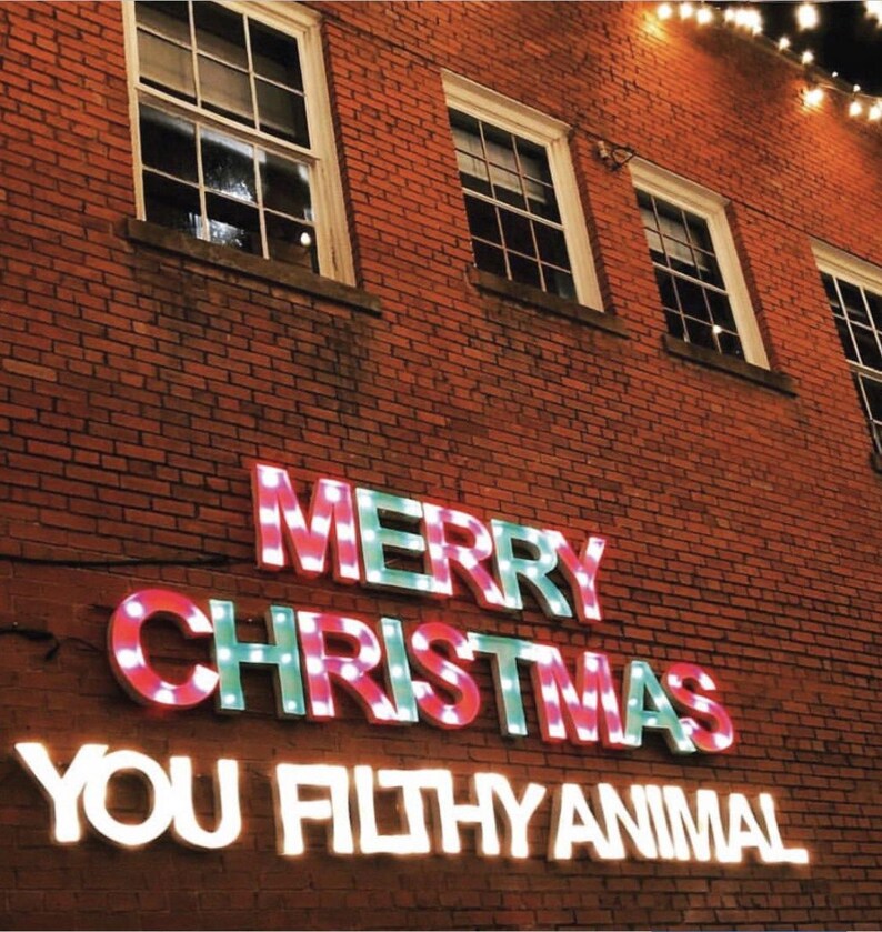 Merry Christmas You Filthy Animal Marquee Letters led Art Sign | Etsy