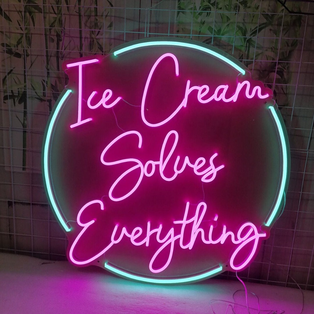 Ice Cream Solves Everything Neon Sign Ice Cream Solves Everything Sign Neon Light Ice Cream Sign - Etsy Denmark