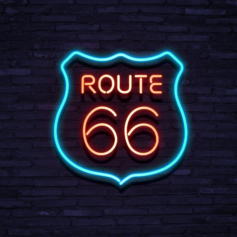 US Route 66 US66 Chicago California LED Neon Art Sign Light Etsy