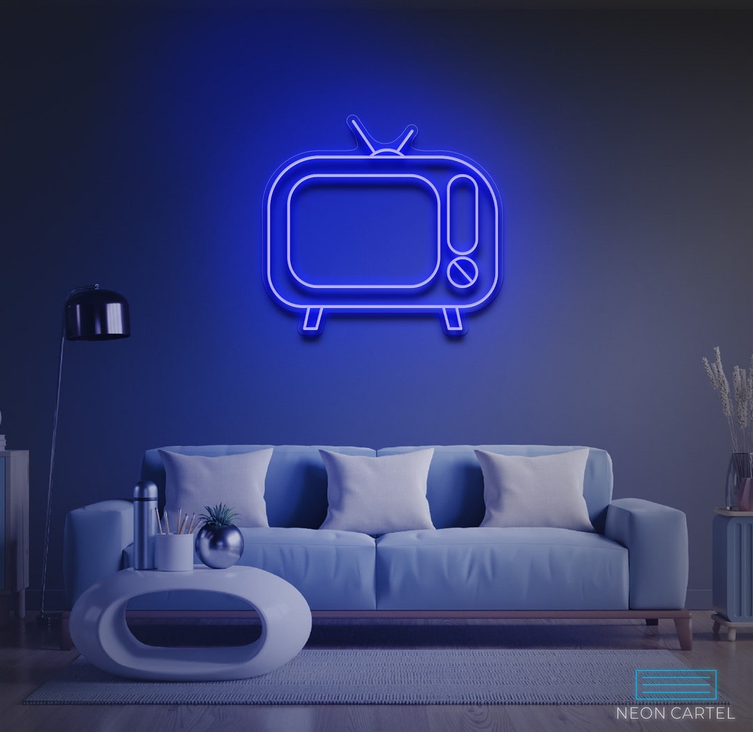 Retro Television Neon Sign Led Light Television Neon Light Etsy