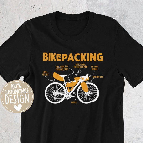 Bikepacking T-Shirt | Bicycle Touring Shirt, Cyclist Gift, Gravel Bike Shirt, Cyclocross, Bike Tour Outfit, Unisex