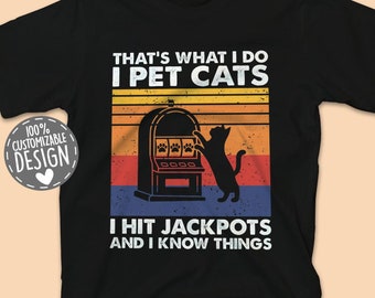 Cats and Casino T-Shirt, Slot Machine, Fun Gambling Tee, Unisex