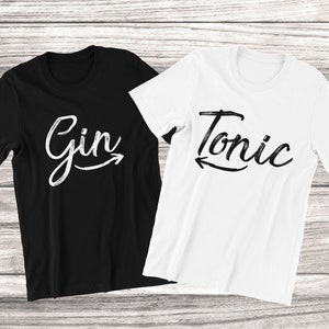 -shirt Partenaire Gin Tonic | Chemise amateur de gin tonic, chemises de couple, chemise meilleur ami, unisexe