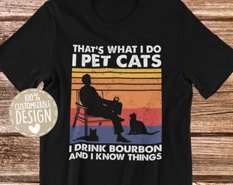 Cat Lover Bourbon Drinker T-Shirt: Whiskey Lover Tee