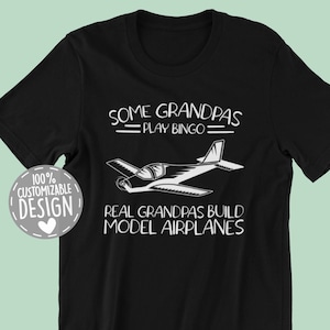 Model Airplane Builder T-Shirt for Grandpas | RC Airplane Shirt, RC Model Maker Gift, Funny Model Airplane Grandpa Shirt, Unisex