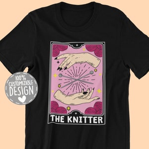 Funny Knitting Tarot Card T-Shirt | Knitter Gift, Crafting Shirt, Knitting Lover Tee, Love To Knit, Unisex