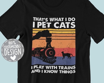 Model Train T-Shirt | That&#39;s What I Do, Cat Owner Gift, Train Lover Gift, Train Collector Gift, Train Shirt, Model Train Gift, Unisex
