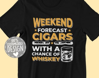 Cigars & Whiskey T-Shirt: Funny Smoker Gift, Unisex