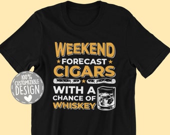 Cigar Smoker and Whiskey Drinker T-Shirt | Funny Gift for Cigar Lover, Drinking Shirt, Whiskey Lover Gift, Unisex