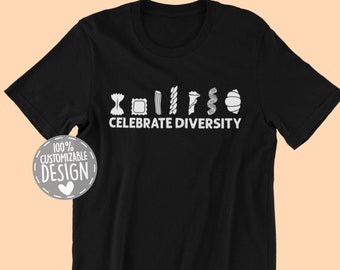 Types of Pasta T-Shirt | Celebrate Diversity, Great gift for an Italian food and Pasta Lover, Unisex