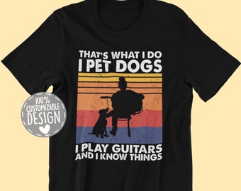 Dog Lover Guitar Player T-Shirt | Funny Musician Gift