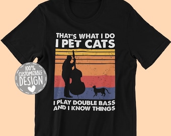 Camiseta de bajista amante de los gatos: regalo para músico bajista