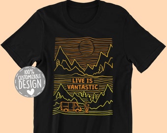 Living The Vantasy Sunset T-Shirt | Perfect Gift for Camper, Van Life Shirt, Unisex